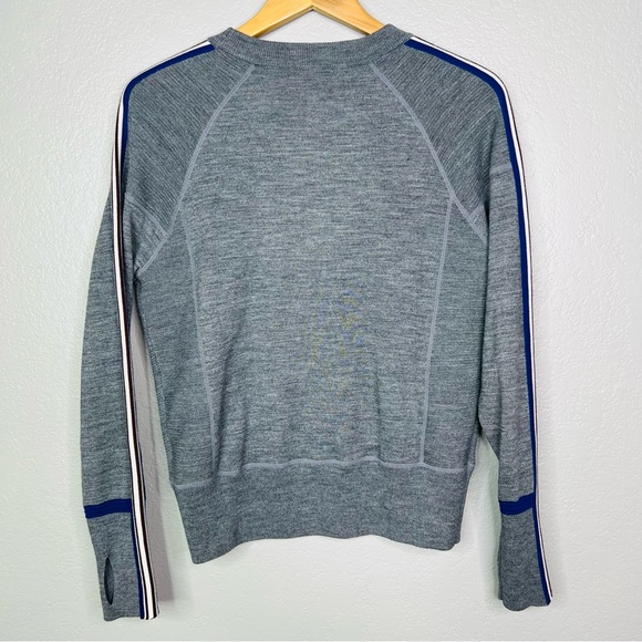 Athleta Canyon Colorblock Sweater Grey Blue Stripe - Picture 3 of 11